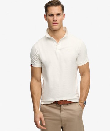 Superdry Men's Vintage Destroy Polo Shirt White Size: Xxl