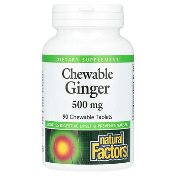 Natural Factors, 薑咀嚼片，500 毫克，90 片