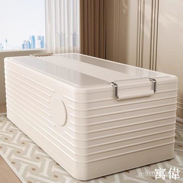免運 收納箱大容量超大家用加厚塑料衣服被子整理箱折疊帶輪儲物箱組閤  床底收納  扁箱 床底收納神器 床下滾輪收納箱