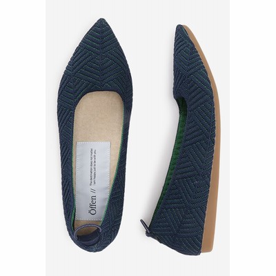 Offen オッフェン pointed-HERRIN レディース NAVY GREEN | LINE 