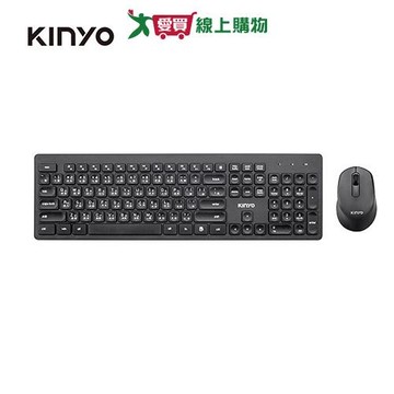 KINYO 2.4GHz無線鍵鼠組GKBM886-黑色【愛買】