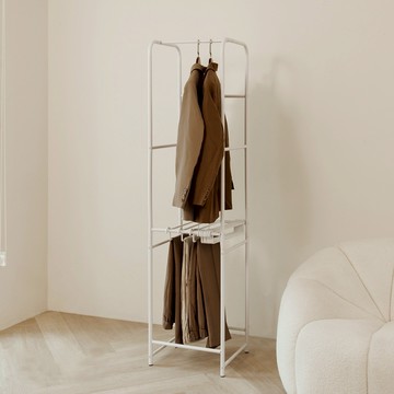 【H&R安室家】簡約金屬多功能落地掛衣架 褲子掛架(附10入褲架) LS319