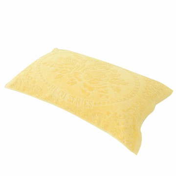 絨面緹花枕巾-80x48cm-淺黃色-2條入x2包
