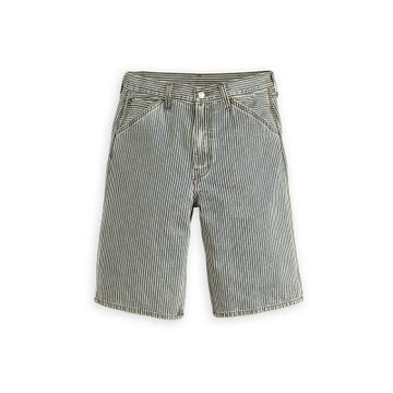 LEVIS 寬鬆工裝牛仔短褲 直條紋 黑白 工作褲 10423570 [台灣現貨]