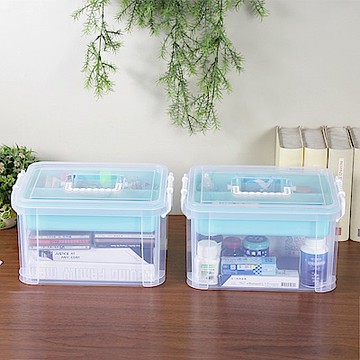 KEYWAY 聯府 布蕾蒂手提雙層整理箱(9L)-2入