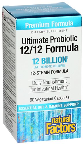 Natural Factors Ultimate Probiotic 12-12 Formula 12 billion cells - 60 Vegetarian Capsules