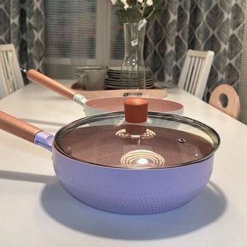 24cm26超輕不粘鍋平底煎炒鍋炒菜鍋電陶爐炒鍋家用電磁爐燃氣專用