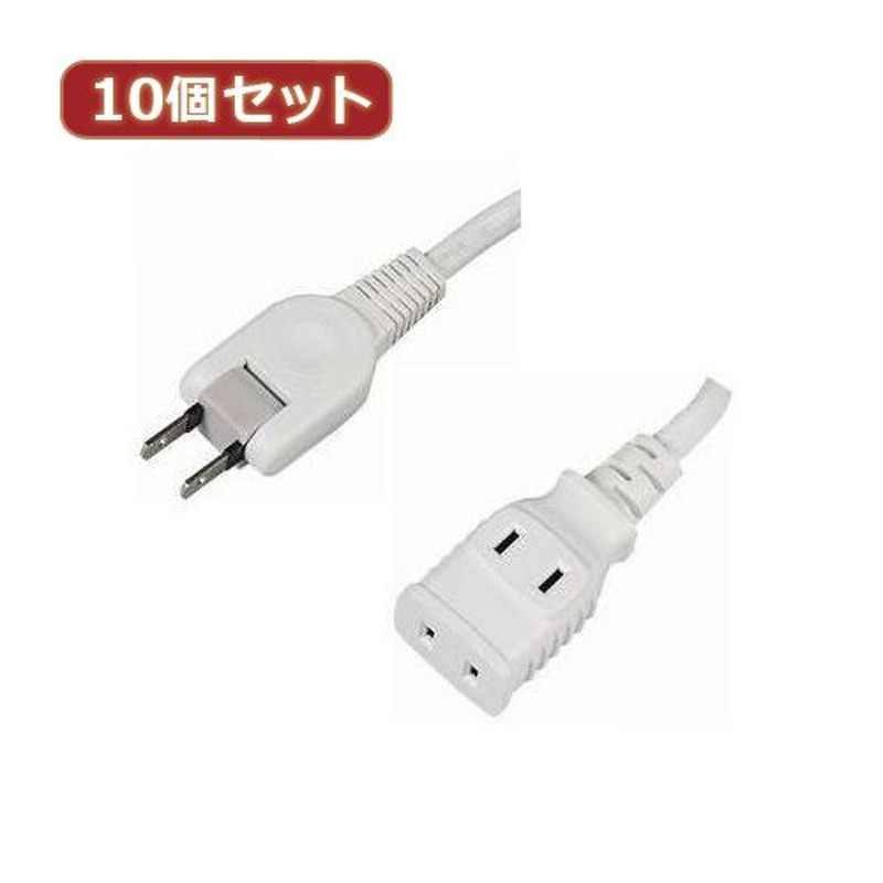 YAZAWA 10個セット 耐トラ付タップ2個口 Y02202WHX10 電源タップ