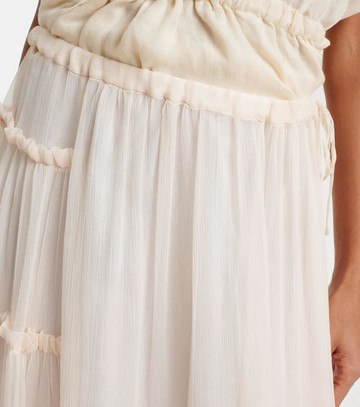 Dries Van Noten Ruffled asymmetric silk maxi skirt