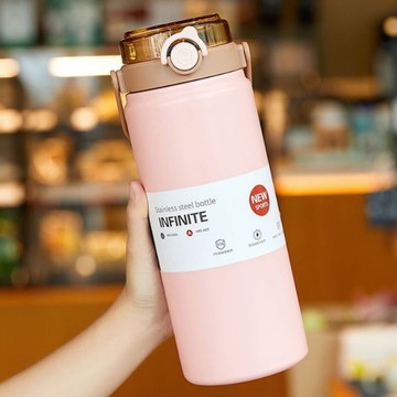 316不銹鋼大容量雙飲保溫杯1200ML-粉色_廠商直送