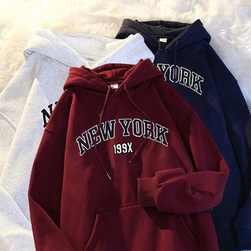 【現貨當天出】美式復古NEW YORK帽T下半身失蹤連帽衛衣OVERSIZE長袖重磅帽踢純棉連帽衫寬鬆連帽大學t優秀版型