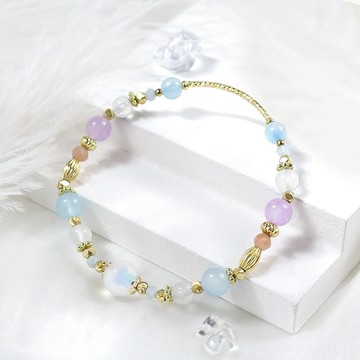 月光奏鳴曲 | A147月光石海藍寶紫水晶手鍊