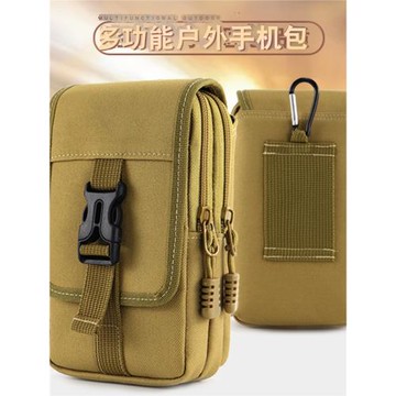 新款男士穿皮帶豎款手機包純色牛津布手機腰包老人工地手機包腰包