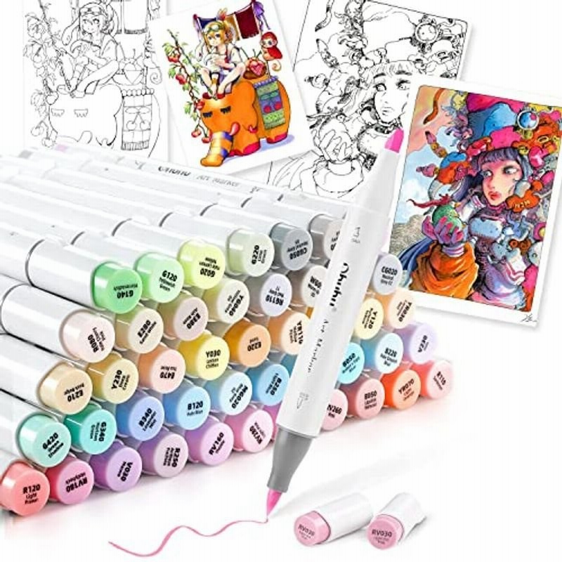 Ohuhu イラストマーカー 薄色 48色 パステルカラー 筆 太字 浅い色 筆先 ふでタイプ ブレンダーペン付き 手帳 イラスト 色塗り 通販 Lineポイント最大0 5 Get Lineショッピング