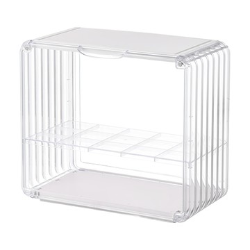 FAmILyLIFE 生活 包包公仔雙層磁吸門展示盒 A-502-W 透明白  1個  小(28 x 14.9 x 24.3cm)