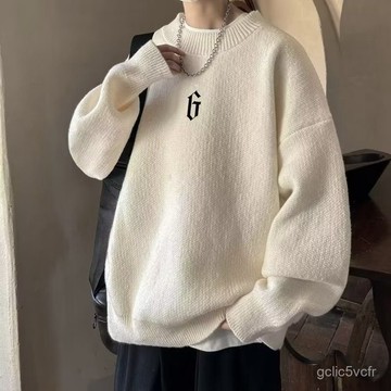潮牌日係針織衫寬鬆內搭款線衣服 oversize素色毛線衣 秋冬季新款毛衣 韓版 打底針織衫 秋裝上衣 情侶款 男女衕款