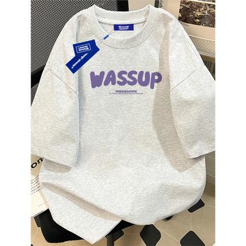 WASSUP重磅純棉320g短袖T恤男夏季新款美式復古休閑簡約半袖上衣