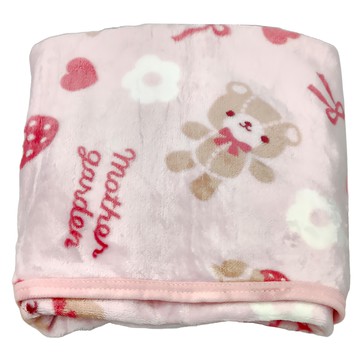 Mother garden 膝上毯 小熊毯 聚酯纖維  70 x 100cm  小熊繪 粉色