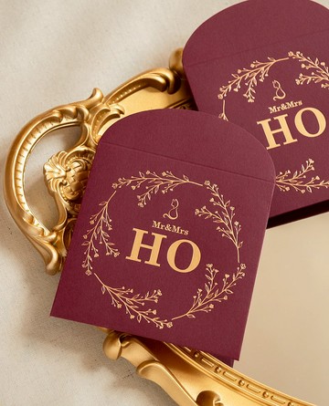 【何氏】姓氏燙金貓貓正方形利是封禮封