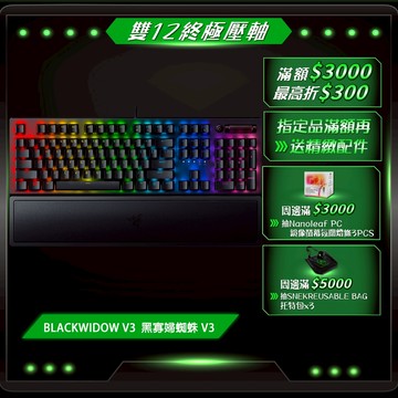 RAZER 雷蛇 BLACKWIDOW V3 黑寡婦蜘蛛幻彩版 電競鍵盤