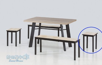 ╭☆雪之屋居家生活館☆╯單人鐵管凳(北美原橡)(烤黑)(木心板貼美耐板面)R1127-05