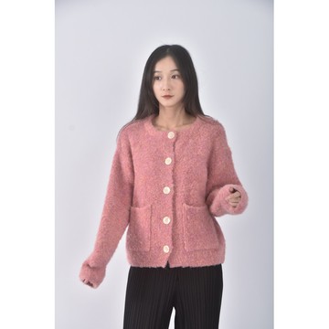 (XL) sweet point韓牌質感圓領粉色長袖上衣二手衣