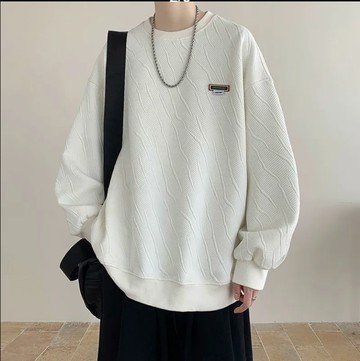 圓領衛衣男秋冬季潮牌寬松衣服重磅無帽長袖上衣男P【步行者戶外生活館】