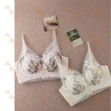 【臺灣出貨👙】細帶美肩撞色Bra聚攏法式深V蕾絲性感打底內搭小胸文胸【伊娜美】