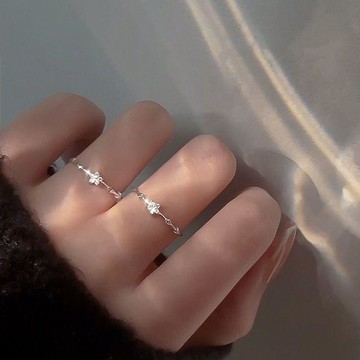 ⭐時尚首選⭐ 满天星戒指女学生小众设计轻奢ins潮简约新款高级感闺蜜开口指环 戒指 女戒 情侶對戒