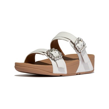 FitFlop LULU 水鑽扣環皮革涼鞋-女(都會白)