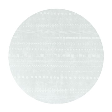 Playzu 台灣製環保無毒歐美設計波希米亞防水圓形輕薄地墊120cm秘境時光(淺灰)