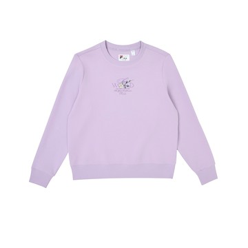 【FILA】女性 長袖圓領T恤-紫色 5TEZ-1824-PL