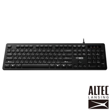 ALTEC LANSING 人體工學舒適有線鍵盤 ALBK6264 黑