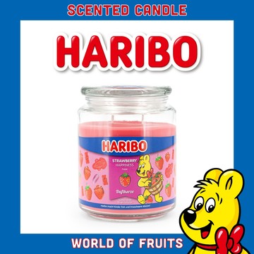 【HARIBO CANDLE 哈瑞寶】促銷！小熊軟糖香氛蠟燭  歡樂草莓 (510g)