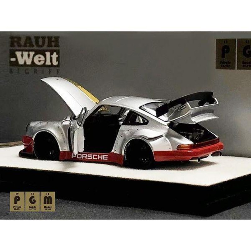 PGM 1/64 RWB ポルシェ 930 シルバー/レッド 完成品ミニカー PGM