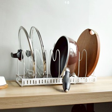 Homely Zakka 日式簡約鐵藝多功能伸縮鍋蓋架/廚具收納架