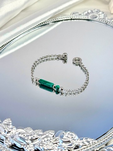 True Green 孔雀石好運手鍊 - 醫療鋼配飾/天然石/孔雀石