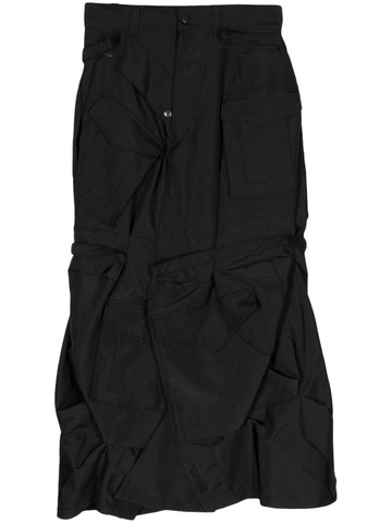 Junya Watanabe - asymmetric cargo skirt - women - Polyester/Polyester - S - Black