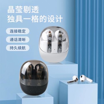 2025新款藍牙耳機透明太空艙高顏值高品質半入耳適用于oppo蘋果
