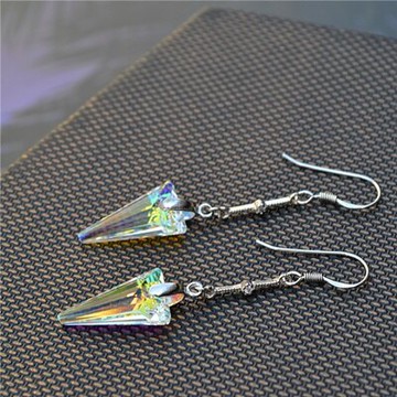 925純銀耳環水晶耳飾-簡約百搭立體三角錐形生日情人節禮物女飾品73km21【獨家進口】【米蘭精品】
