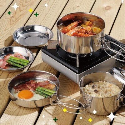 クッカーセット 8点 アウトドアクッカー キャンプ鍋 食器 調理