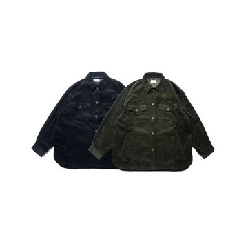 RADIUM秋冬復古寬松加厚工裝多口袋燈芯絨夾克韓版襯衫休閑外套男