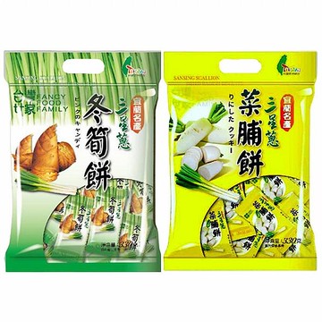 三星蔥 冬筍餅／菜脯餅(量販包)300g 款式可選【小三美日】 DS015627 脆餅乾 下午茶 點心