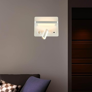 LED 4W+3W 附開關可USB充電壁燈  F13-52-253-1