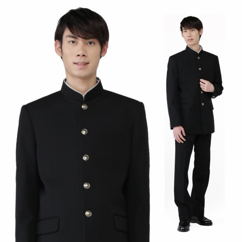 学生服 学ラン 上下セット 上着 ズボン 暖かい ウール30% 1020 2020 