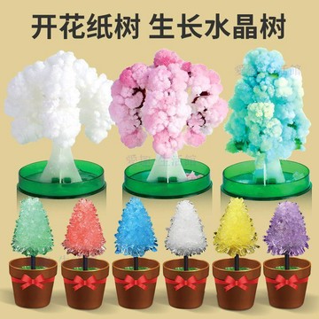 🔥臺灣出貨🔥紙樹開花聖誕樹神奇澆水生長澆水晶樹兒童科學小實驗diy手工玩具06z6