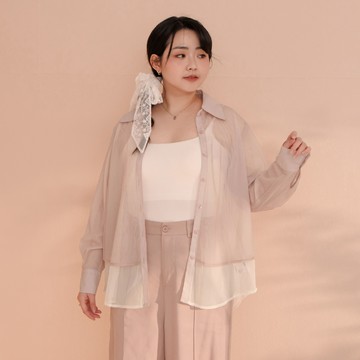 日系仙女透紗層次襯衫 MISS
