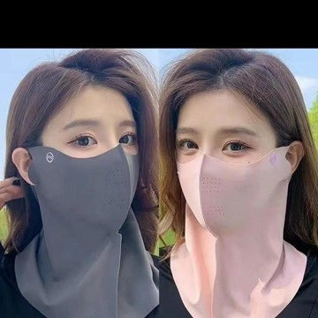 9326 人收藏名單🌸防曬面罩女遮全臉防紫外線遮脖子騎行開車冰絲遮陽口罩夏護頸面紗GLQF