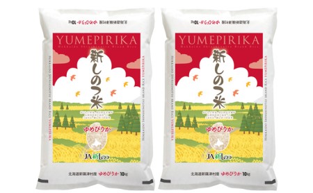 北海道 定期便 3ヵ月 連続 全3回 R5年産 北海道産 ゆめぴりか 10kg 2袋 計20kg 精米 米 ごはん お米 新米 特A 獲得 最高金賞 北海道米 ブランド米 道産 ご飯 お取り寄せ 食味ランキング まとめ買い 新しのつ米 令和5年産 常温 送料無料