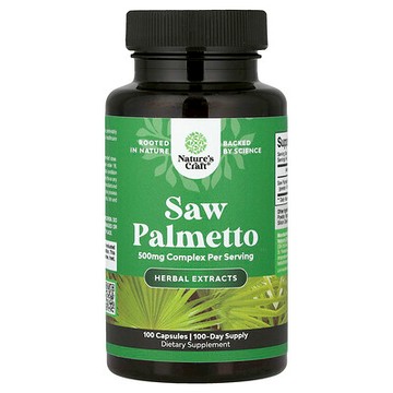 Nature's Craft, 鋸棕櫚，500 毫克，100 粒膠囊